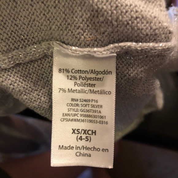 Sliver Metallic George Cardigan Size XS 4/5 - Picture 3 of 4